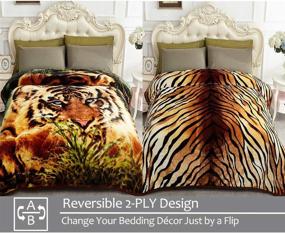 img 2 attached to 🐯 Highest Quality JYK Thick Korean Faux Mink Fleece Blanket - Silky Soft & Plush Warmth for Autumn Winter (Queen, Tiger)