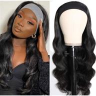 flawless body wave headband wig: brazilian virgin hair, glueless, 150% density (16 inch) - ideal for black women logo