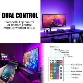 img 3 attached to 📺 Nexillumi LED TV Backlight USB Powered for 32"-60" TV, Color Changing Strip Lights with Remote & APP Control, Mirror, PC Compatible, Sync to Music, 5050 RGB LEDs for Android & iOS