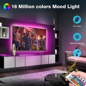 img 2 attached to 📺 Nexillumi LED TV Backlight USB Powered for 32"-60" TV, Color Changing Strip Lights with Remote & APP Control, Mirror, PC Compatible, Sync to Music, 5050 RGB LEDs for Android & iOS