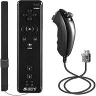 luxmo premium 2 in 1 wii nunchuck controller motion plus: remote & nunchuk for wii wii u console (black) logo