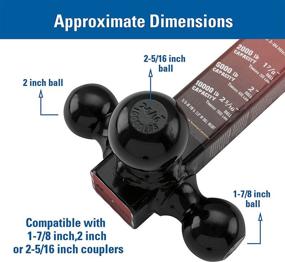 img 1 attached to 🚚 Buddyer Trailer Hitch Receiver: Towing Ball Mounts, 1-7/8&quot;, 2&quot; &amp; 2-5/16&quot; Tri Ball Hitch with Hook, Hollow Shank and Hitch Pin