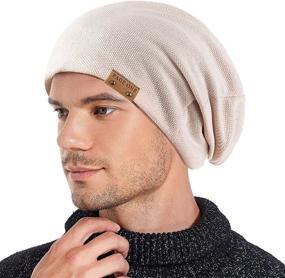 img 4 attached to 🧣 Winter Warm Chunky Oversized Hat for Men - PAGE ONE Slouchy Beanie for Comfort and Coziness