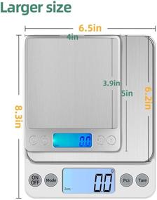 img 2 attached to 🍽️ KUBEI Digital Food Scale - Upgraded 5kg/0.1g Kitchen Scale for Cooking Baking, High Precision Electronic Scale with LCD Display - Weight Grams and OZ