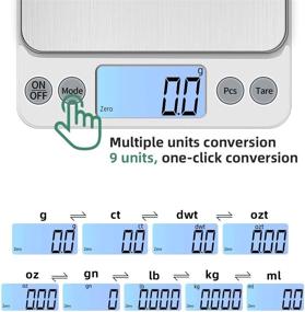 img 3 attached to 🍽️ KUBEI Digital Food Scale - Upgraded 5kg/0.1g Kitchen Scale for Cooking Baking, High Precision Electronic Scale with LCD Display - Weight Grams and OZ