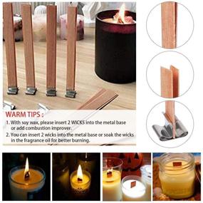 img 1 attached to 🕯️ Wood Candle Wicks with Iron Stand - Premium 50 PCS Candle Cores for DIY Candle Making Craft - Natural Crackling Wood Wick - Environmentally Friendly Materials - 5.1x0.5inch Size