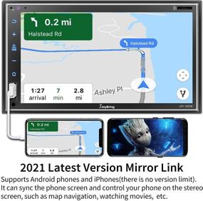 img 1 attached to «🚗 Улучшенный автомагнитола Double Din: Apple Carplay, 7-дюймовый Full HD сенсорный экран, Bluetooth, Mirror Link, камера заднего вида, управление на руле, поддержка сабвуфера, USB/SD порт, входы A/V, FM/AM радио»