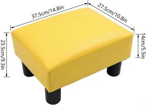 img 2 attached to KKTONER Yellow PU Leather Ottoman Stool: Modern Rectangle Seat Chair Footstool - Achieve Better SEO