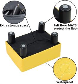 img 1 attached to KKTONER Yellow PU Leather Ottoman Stool: Modern Rectangle Seat Chair Footstool - Achieve Better SEO