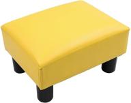 kktoner yellow pu leather ottoman stool: modern rectangle seat chair footstool - achieve better seo logo