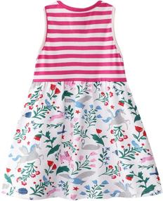 img 1 attached to HILEELANG Toddler Little Girl Summer Dress - Sleeveless Cotton Flower Shirt Playwear Jumper Skirt Sundress