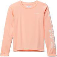 columbia youth sleeve carbon medium girls' clothing and tops, tees & blouses logo