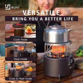 img 4 attached to 🔥 BLUU Scorch 2-in-1 Camping Propane Heater and Stove - Outdoor Gas Stove for Camps, Garages, Tents, Hunting Blinds - Ideal for Ice Fishing, Backpacking, Hiking, Hunting, Survival, and Emergencies (Black)