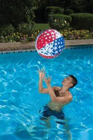 img 4 attached to 🏊 Fun in the Sun: Poolmaster American Stars Inflatable Pool & Beach Ball (24 Inch) - Red, White, and Blue