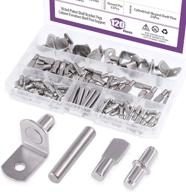🔩 premium nickel plated shelf pins kit - 120pcs, 4 styles - high-quality shelf supports for cabinets, entertainment centers, and furniture shelf holes logo