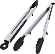 🔥 silicone grill tongs set by kona - bbq & grilling tongs - safe for grill mat - 16 and 14 inch lengths логотип