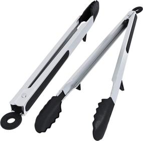 img 4 attached to 🔥 Silicone Grill Tongs Set by Kona - BBQ & Grilling Tongs - Safe for Grill Mat - 16 and 14 Inch Lengths