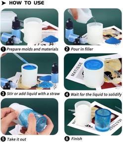 img 1 attached to 🔮 Epoxy Resin Molds Silicone Kit - Katfort 6 Pack: Coaster Mold, Box Mold, Crystal Cup Molds + 6 Plastic Transfer Pipettes
