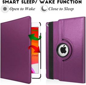 img 2 attached to 🔮 Purple iPad 9.7 2018 2017 / iPad Air 2 Cover - 360 Degree Rotating Stand Protective Case with Auto Sleep Wake for 9.7 inch iPad (6th Gen, 5th Gen) / iPad Air 2/ iPad Air