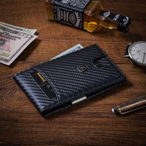 img 2 attached to 💼 Ultra-Stylish Carbon Fiber Leather Wallet- The Ultimate Men's Accessory for Keeping Money Secure and Fashionable