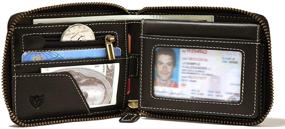 img 2 attached to 💼 Men's Leather Zipper Wallet: Practical and Stylish Wallet for Cards, Money, and Accessories