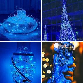 img 3 attached to Solar Christmas Fairy Lights Outdoor - 200 LED 66ft 8 Modes Blue Twinkle String Light