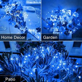 img 1 attached to Solar Christmas Fairy Lights Outdoor - 200 LED 66ft 8 Modes Blue Twinkle String Light