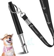 🐶 premium black dog whistle with free lanyard – adjustable frequencies, stainless steel training tool to stop barking effectively logo