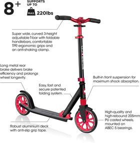 img 3 attached to 🛴 Globber NL Series: Versatile Foldable Kick Scooter for Kids, Teens, and Adults - Big Wheel, Adjustable T-Bar