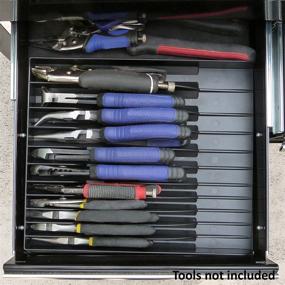 img 2 attached to 🔧 Tool Sorter Pliers Organizer (Black) - Space-Saving Tray for Tool Box Drawer, Keeps Tools Protected and Organized, Made in USA