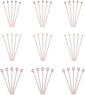 🌹 fashewelry 300-piece rose gold eye pins variety pack - 29.5-30.5mm length, 3 styles, 22-gauge headpins findings for jewelry making logo