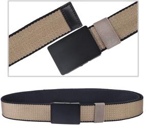 img 2 attached to Moonsix Canvas Military Flip Top Buckle Men's Accessories in Belts