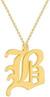 🎁 vlinras handmade dainty old english initial necklace for women - personalized name necklace gift, perfect birthday present (18k gold/silver) logo