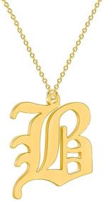 img 4 attached to 🎁 VLINRAS Handmade Dainty Old English Initial Necklace for Women - Personalized Name Necklace Gift, Perfect Birthday Present (18k Gold/Silver)