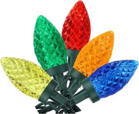 img 1 attached to 🎄 DecoBrite Multicolor C9 LED Christmas String Lights: Captivating Outdoor & Indoor Decorations for Christmas Tree, Patio, Garden, and Weddings - 16ft (4.8m) 25 ct.