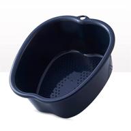 revitalize & rejuvenate with our large foot soaking bath basin - a spa-like water therapy for feet, featuring acupoint massage and dead skin exfoliation (black) logo