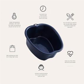 img 2 attached to Revitalize & Rejuvenate with our Large Foot Soaking Bath Basin - A Spa-Like Water Therapy for Feet, Featuring Acupoint Massage and Dead Skin Exfoliation (Black)