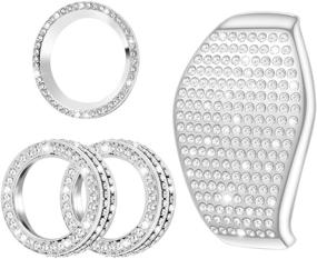 img 4 attached to 💎 Bling Bling Auto AC Conditioner Knob Ring Trim for 10TH Honda Civic & More – Upgrade and Glamorize Your Ride!