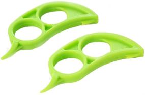 img 1 attached to CJESLNA Set of 4 Orange Opener Peeler Slicer Cutter Plastic Lemon Citrus Fruit Skin Remover Tools