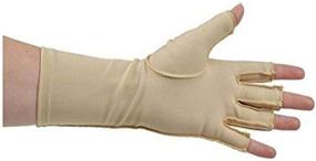 img 1 attached to 🧤 Comfortable Economical Over-the-Wrist Edema Glove (Left Hand, Large) - Open Finger Design for Gentle Compression