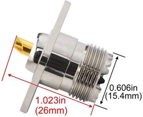img 2 attached to Комплект переходников Boobrie UHF Female SO239 с панельным креплением, 2 штуки - высококачественный коаксиальный разъем для PL259 мужского штекера