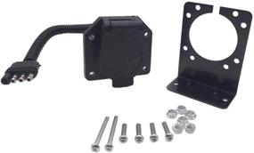 img 4 attached to 🔌 YCTMALL 4-Way Flat to 7-Way Round Blade Trailer Adapter: Connects 4-Pin to 7-Pin with Mounting Bracket, Suitable for Trailers, Semi-Trailers, RVs, and More