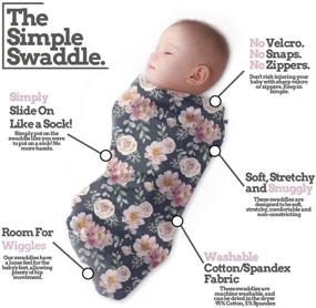 img 3 attached to 👶 Henry Hunter Baby Swaddle Cocoon Sack - Simple Swaddle, Soft & Stretchy Cotton Receiving Blanket for Newborns, 0-3 Months (Garden, Rose, Light Heather)
