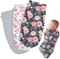 👶 henry hunter baby swaddle cocoon sack - simple swaddle, soft & stretchy cotton receiving blanket for newborns, 0-3 months (garden, rose, light heather) logo