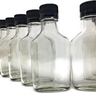 🍾 12-pack of 100ml glass flask liquor bottles with black caps for spirits and more logo