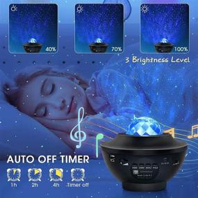 img 1 attached to FancyWhoop Star Projector Night Light: LED Starry Sky & Ocean Wave Lamp with 🌟 Remote Control, 10 Colors, Music Speaker & Timer for Decoration, Kids Party - Medium Size