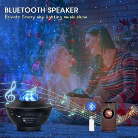 img 2 attached to FancyWhoop Star Projector Night Light: LED Starry Sky & Ocean Wave Lamp with 🌟 Remote Control, 10 Colors, Music Speaker & Timer for Decoration, Kids Party - Medium Size