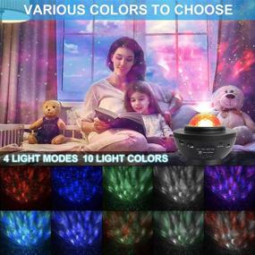 img 3 attached to FancyWhoop Star Projector Night Light: LED Starry Sky & Ocean Wave Lamp with 🌟 Remote Control, 10 Colors, Music Speaker & Timer for Decoration, Kids Party - Medium Size