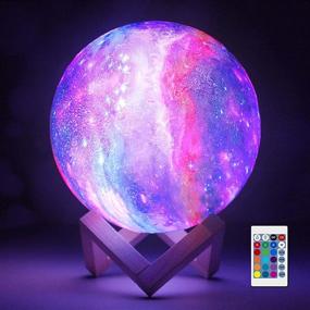 img 4 attached to NSL Lighting Moon Lamp - Large 7.9 inch 3D Printed Moon Night Light for Bedrooms | Space Lamp for Kids | Lampara de Luna
