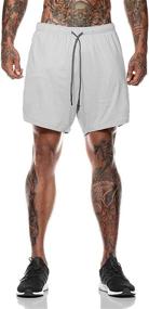 img 3 attached to 🏃 Akk Men's 2-in-1 Running Shorts for Workout, Training, Yoga, Gym - Sport Short Pants with Zipper Pockets for Phone